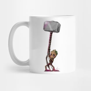 Baby Groot with Thor's Hammer Mug